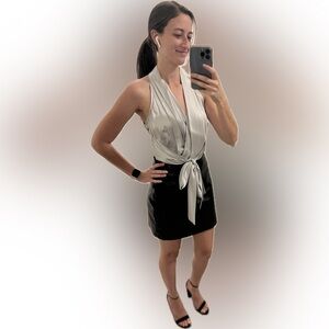 Ann Taylor Silk Front Tie Sleeveless Blouse